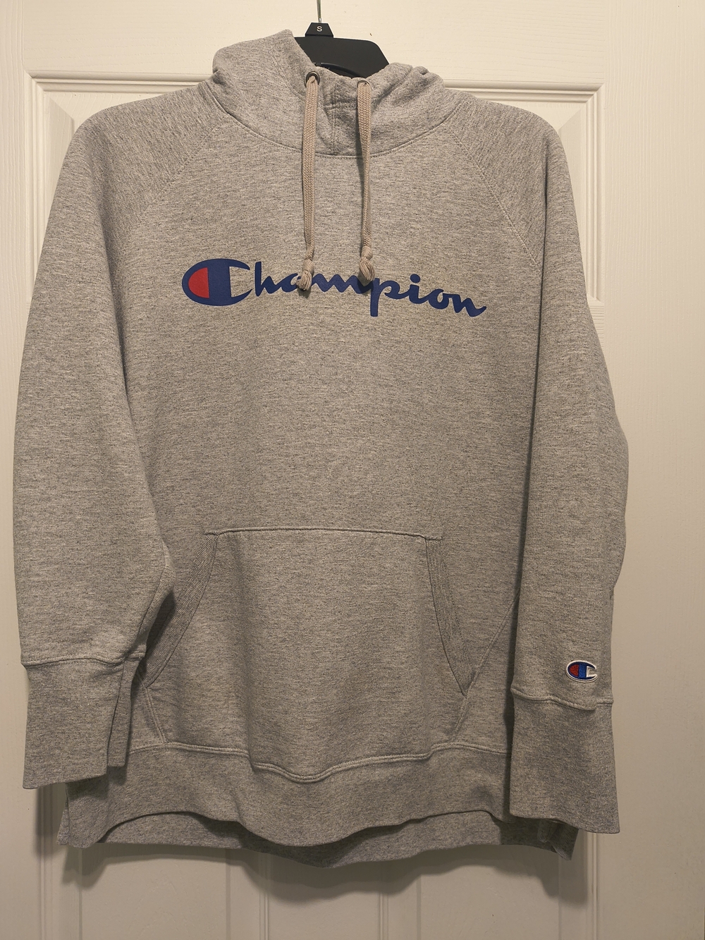 Champion Women's Gray Logo Hoodie Sweatshirt